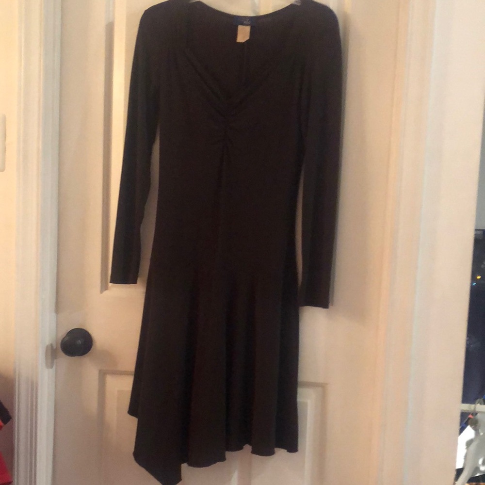 Vintage Rag Elegant Brown Long Sleeve Dress
